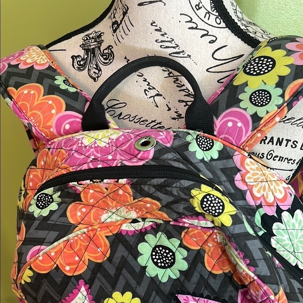 πVera Bradley Ziggy Zinnia Floral Multicolor Backpack - Picture 5 of 14
